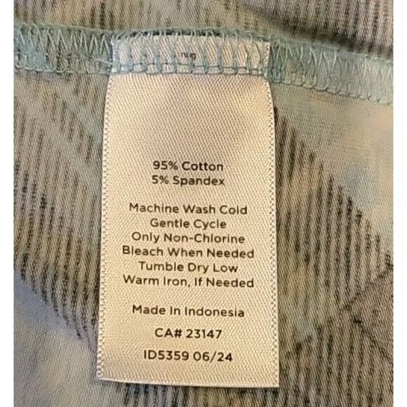 The Talbots Tee Large Turtleneck Plaid Green‎ Blue Long Sleeve EUC Large Cotton - Picture 8 of 8